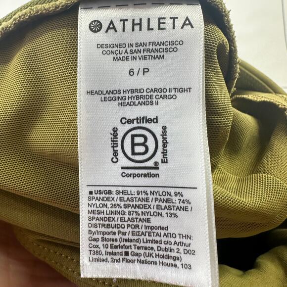 Athleta Pants Womens 6 Petite Green Headlands Hybrid High Rise Cargo Athletic - Picture 5 of 13